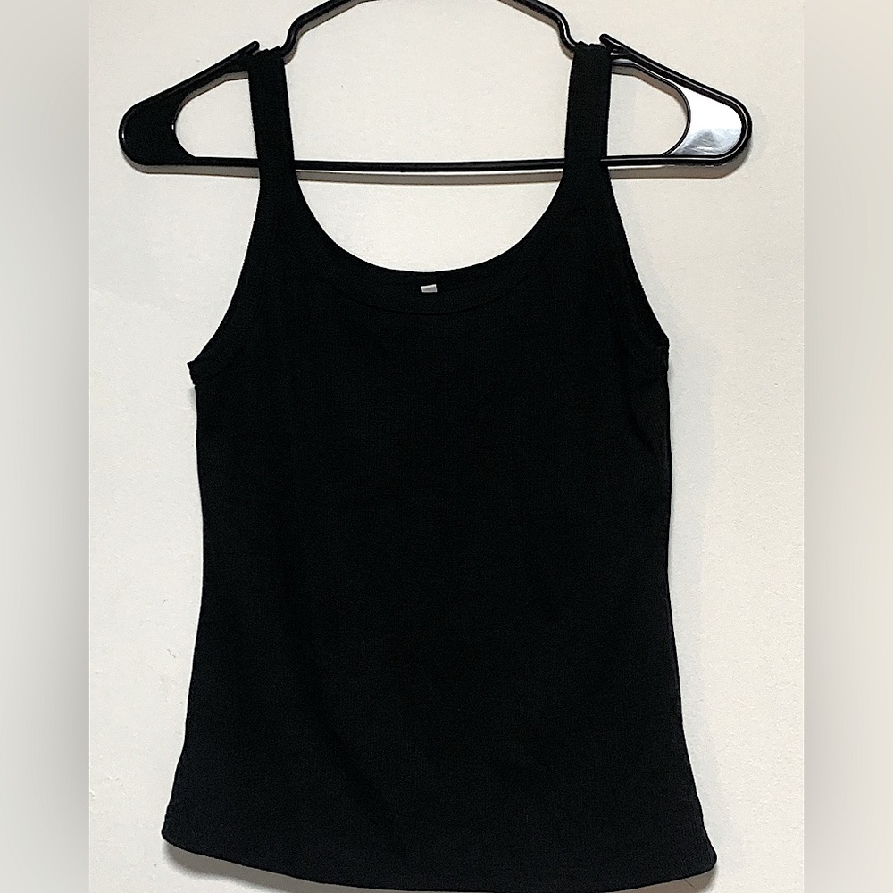 Black Ribbed Tank Top, Size S, New without Tags